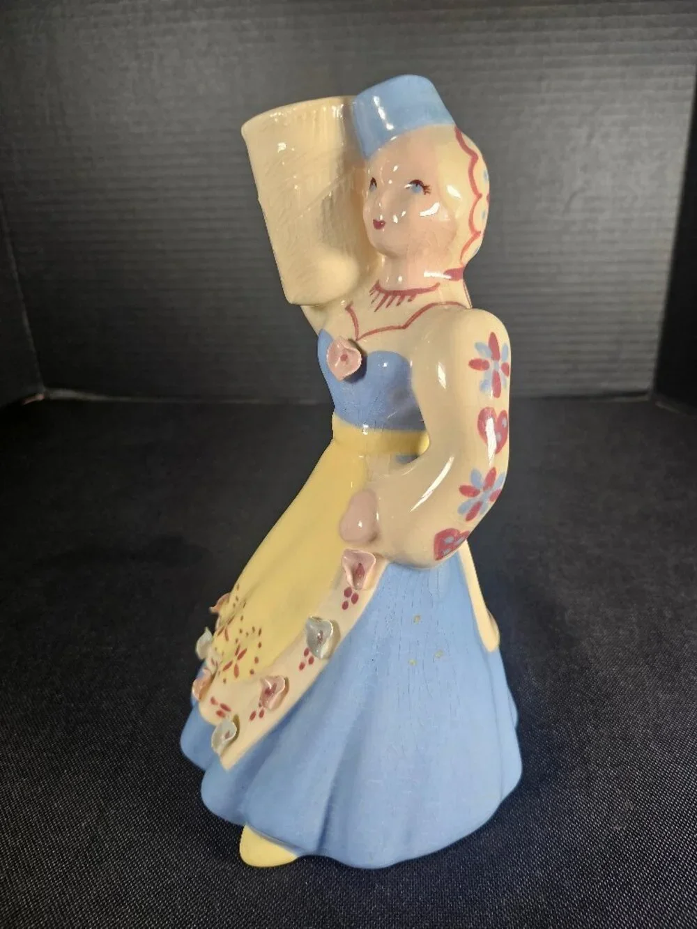 Weil Ware California Pottery Lady Planter Vase Figurine 1940s Country Girl